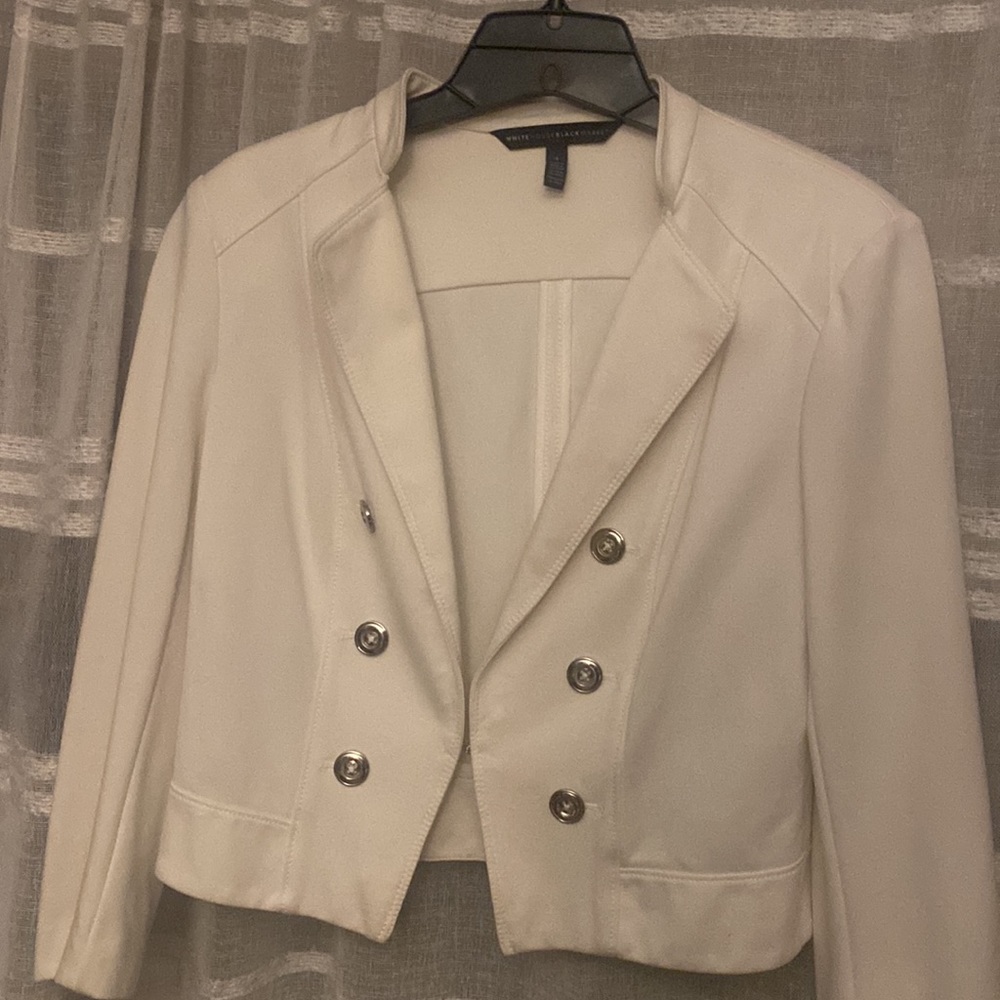 White House Black Market white 3/4 sleeve jacket/blazer size 4